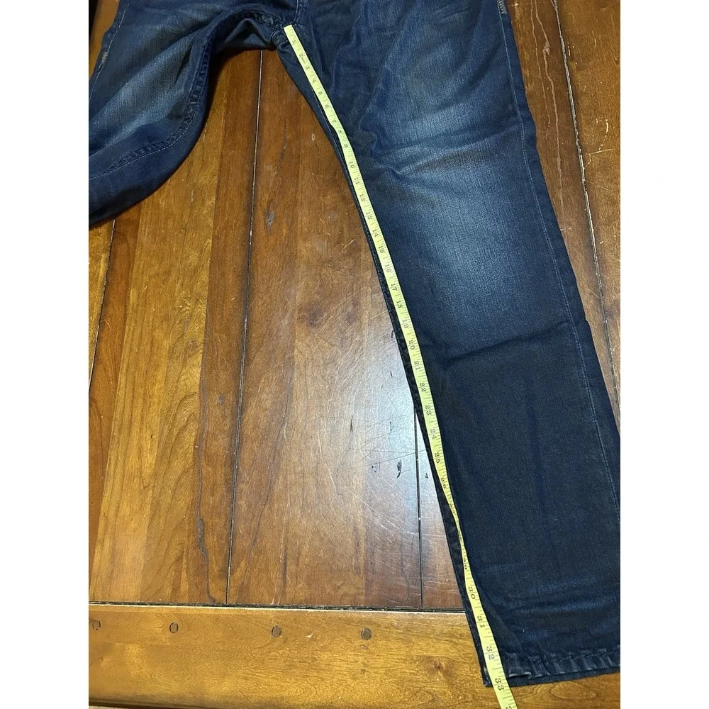 True Religion Rocco Relaxed Skinny Jeans Mens 36x33 Dark Wash Blue Denim
